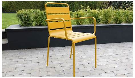 Chaise de jardin en résine Grafik jaune Leroy Merlin