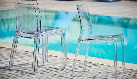 Chaise design transparente en polycarbonate empilable chez