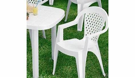 Lot 12 chaises de jardin en plastique blanc ELBA