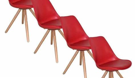 lot de 2 chaises design valentina en velours rouge salle à