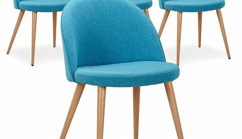 Chaise bleu design scandinave avec accoudoirs en tissu