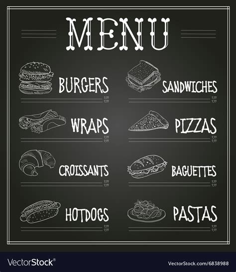 Chalkboard Menu Vector