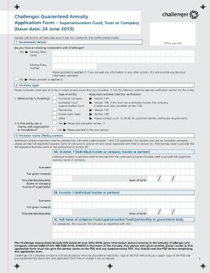 challenger annuity application form