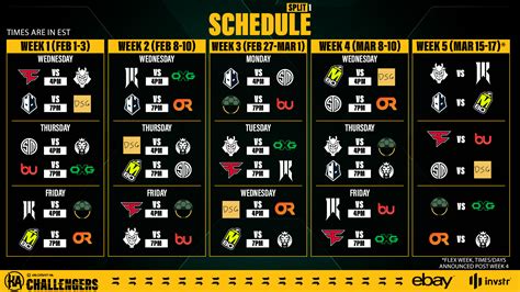 challengers valorant schedule