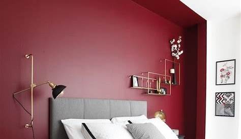 Chambre A Coucher Mur Rouge Décoration En Couleur 42 Idées Mangnfiques