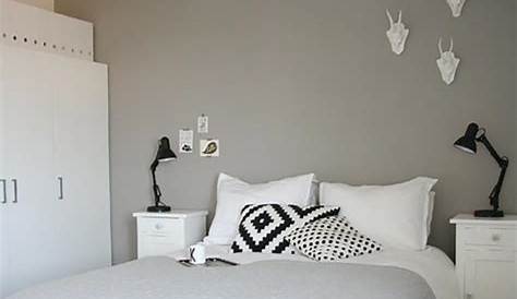 décoration chambre avec mur gris