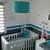 chambre bébé gris et turquoise