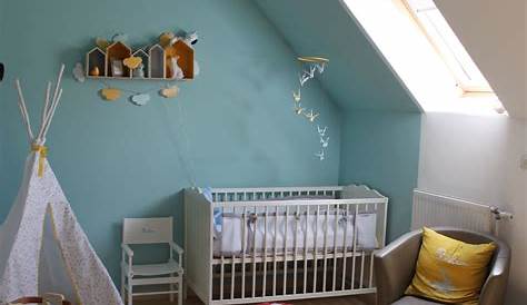 Deco chambre bebe gris bleu jaune Bébé, doudou univers
