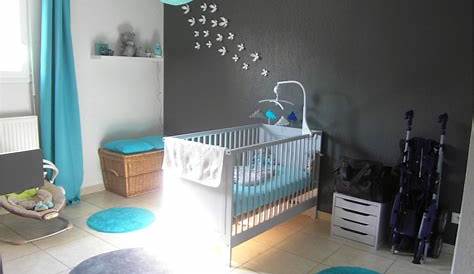 Chambre Bebe Bleu Turquoise Et Gris Relooking Décoration 2017 / 2018 Bébé Déco