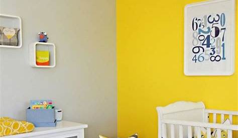 deco chambre bebe jaune et gris