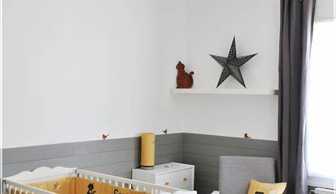 deco chambre bebe jaune et gris