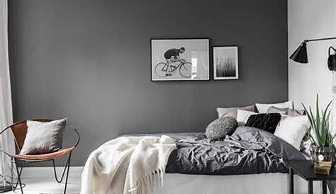 Chambre à coucher contemporaine en gris et noir Je Décore