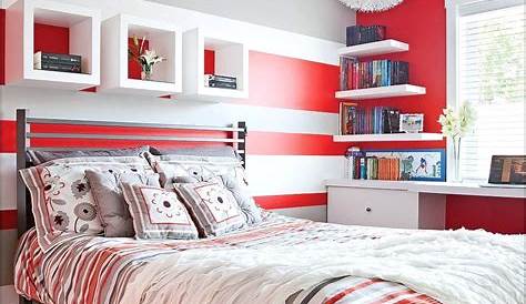 «Color zoning» en rouge, gris et blanc Chambre