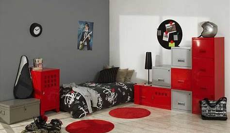 Chambre Garcon Rouge Et Gris Deco Noir
