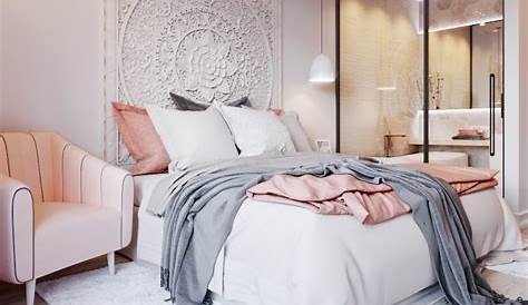 Chambre Gris Et Rose Poudre Poudré Bedroom Decor Cozy, Cozy