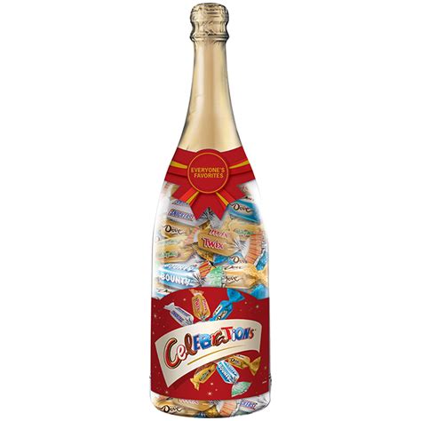 champagne bottle filled with chocolates