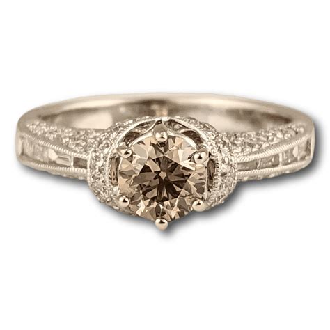 champagne diamond engagement rings vintage
