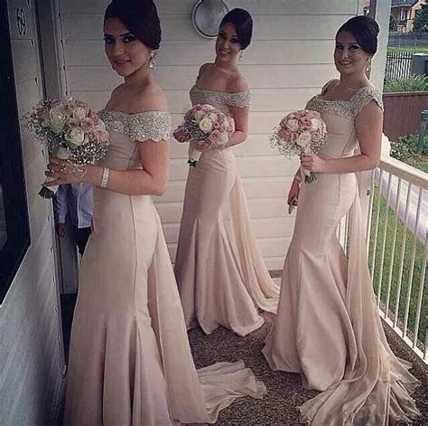 champagne mermaid bridesmaid dresses