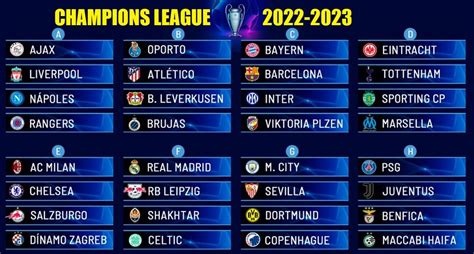 champions league 2023 en vivo calendario