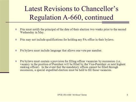 chancellor's regulations a-660