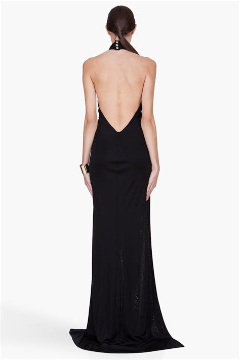 chanel backless black dress