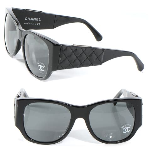 chanel sunglasses leather sides