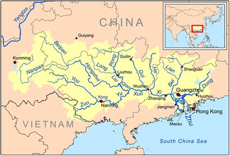 chang river on a map