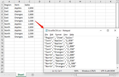 Convert CSV to Excel
