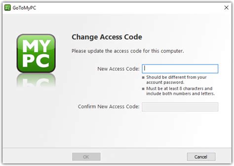 change access code gotomypc