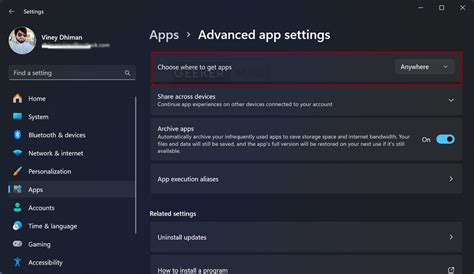 change app recommendation settings windows 11