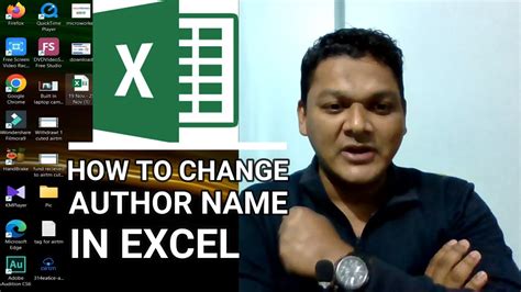 change author name in excel
