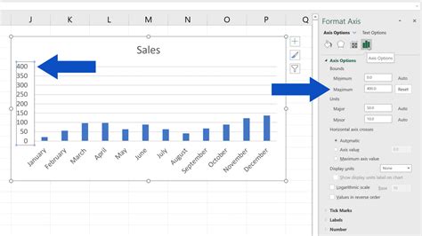 change axis scale in excel chart