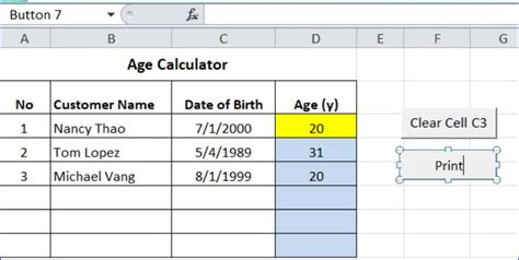 Change Button Name Excel