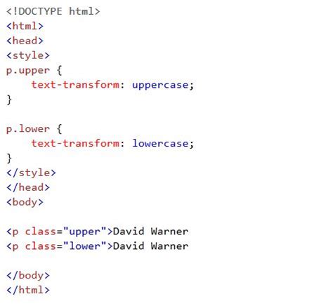 Change Case Of Text Html