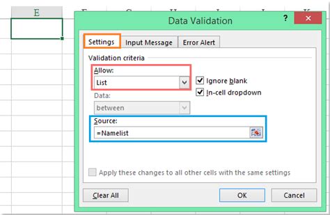 change data validation on multiple sheets