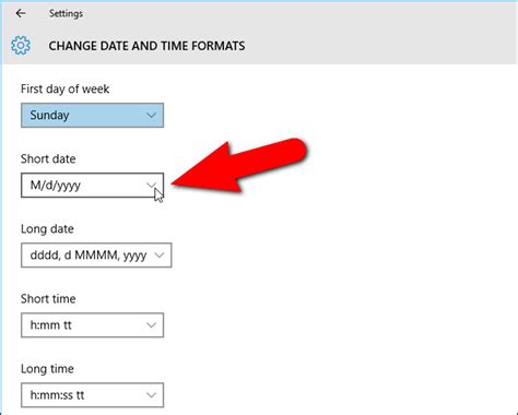 change date and time format setting