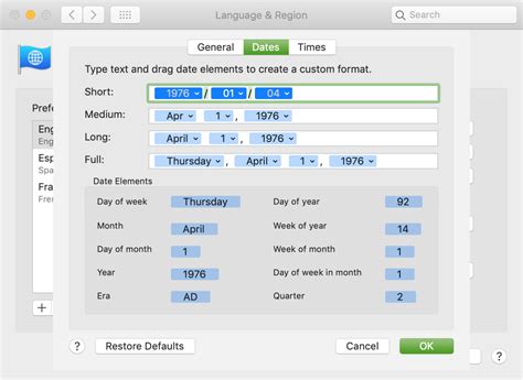change date format in apple numbers
