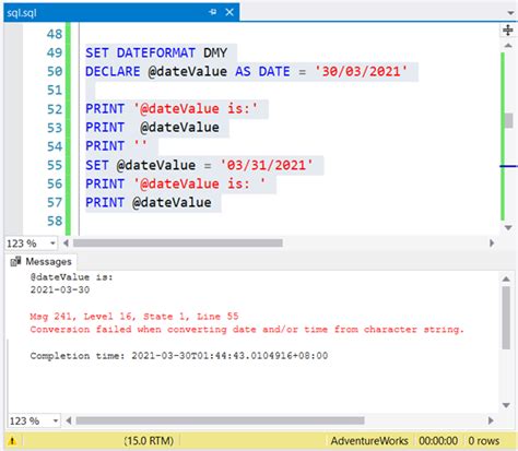 change date format in sql
