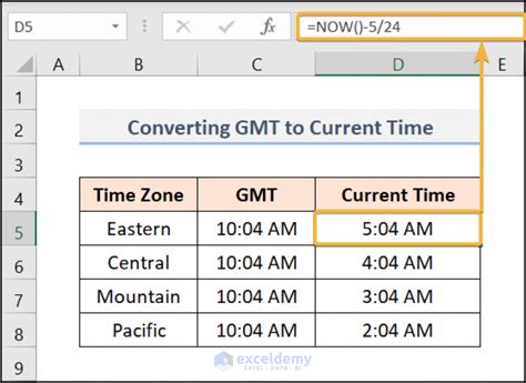 change date time zone in excel