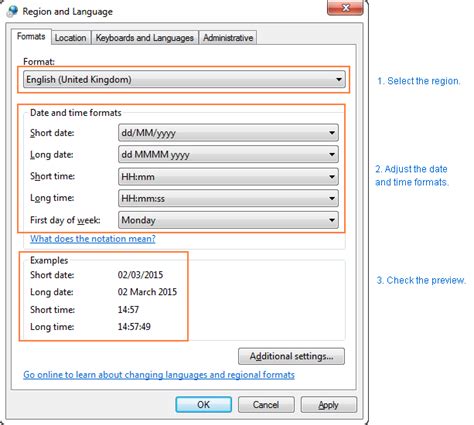 change default date time format in excel