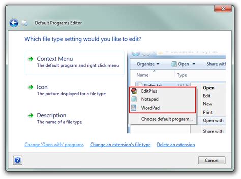 change default program for file type