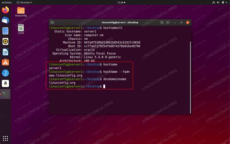 change domain name in ubuntu
