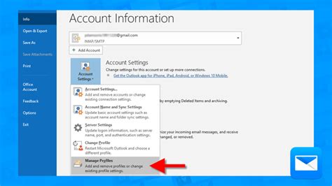 change email security settings outlook