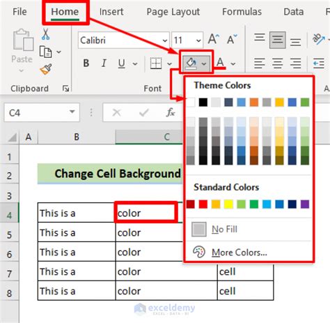 Change Excel Chart Background Color