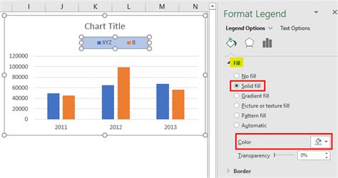 Change Excel Chart Legend Color