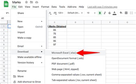 change excel to google doc