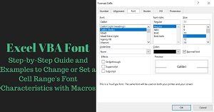 Change Font Excel Vba
