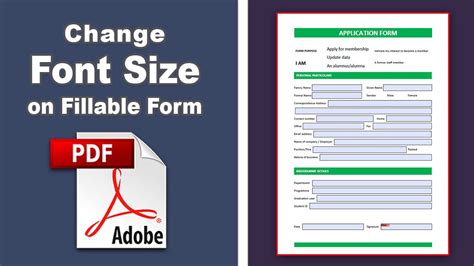 change font size in a pdf form