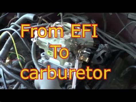 Change From Fuel Injection To Carburetor
