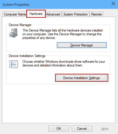Change Hardware Settings Windows 10